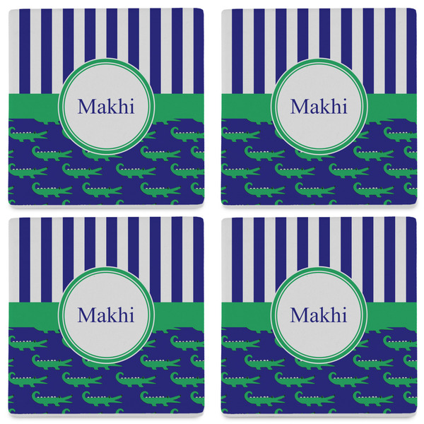 Alligators & Stripes Set of 4 Sandstone Coasters - See All 4 View