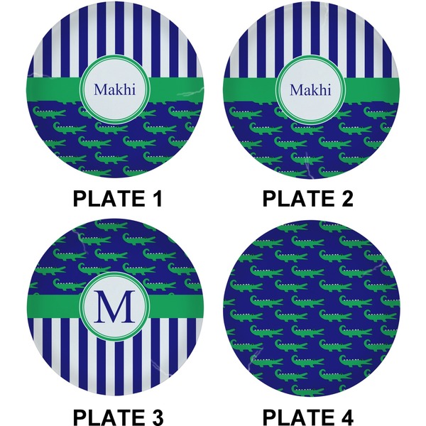 Alligators & Stripes Set of Lunch / Dinner Plates (Approval)