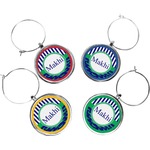 Alligators & Stripes Wine Charms (Set of 4) (Personalized)