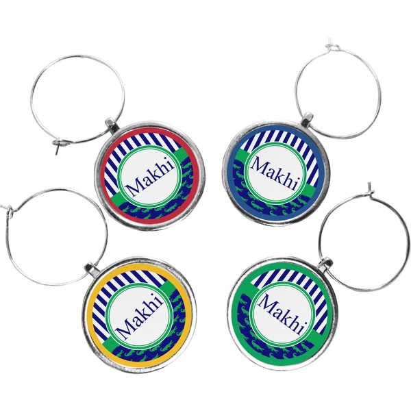 Custom Alligators & Stripes Wine Charms (Set of 4) (Personalized)
