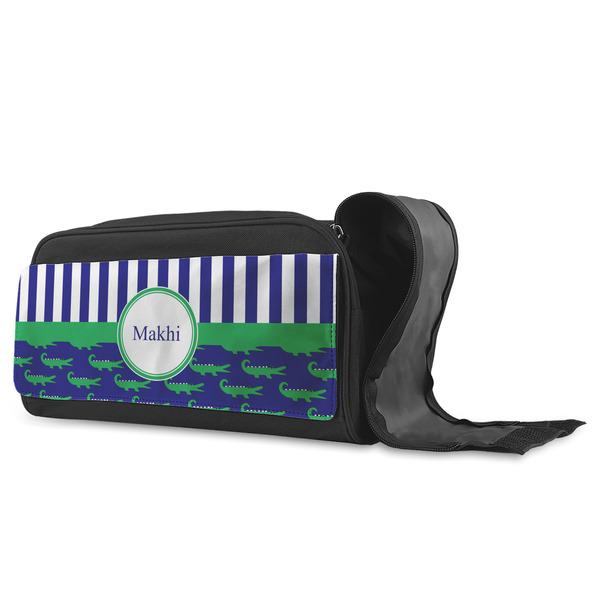 Alligators & Stripes Shoe Bags - ANGLE (Open)