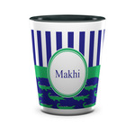 Alligators & Stripes Ceramic Shot Glass - 1.5 oz - Two Tone - Set of 4 (Personalized)