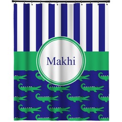 Alligators & Stripes Extra Long Shower Curtain - 70"x84" (Personalized)
