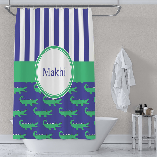 Alligators & Stripes Shower Curtain Lifestyle