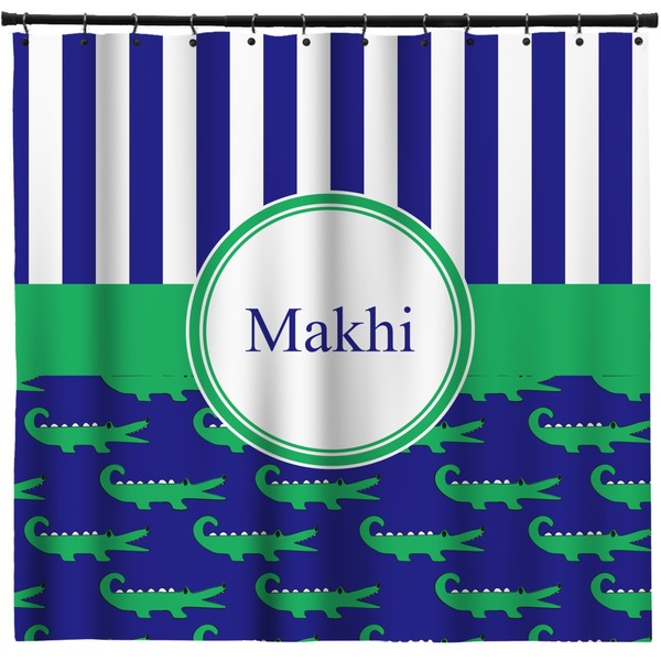 Custom Alligators & Stripes Shower Curtain (Personalized)