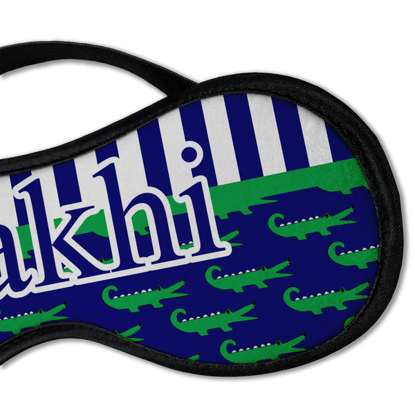 Alligators & Stripes Sleeping Eye Mask - DETAIL Large