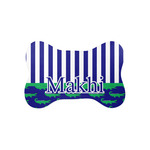 Alligators & Stripes Bone Shaped Dog Food Mat (Small) (Personalized)
