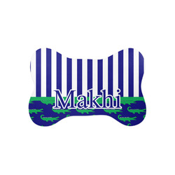 Alligators & Stripes Bone Shaped Dog Food Mat (Small) (Personalized)