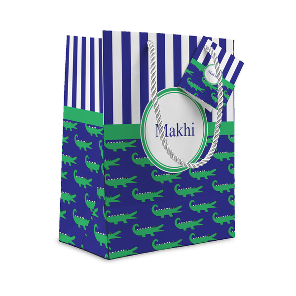 Custom Alligators & Stripes Small Gift Bag (Personalized)