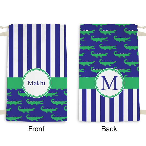 Alligators & Stripes Small Laundry Bag - Front & Back View