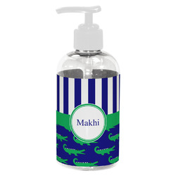 Alligators & Stripes Plastic Soap / Lotion Dispenser (8 oz - Small - White) (Personalized)