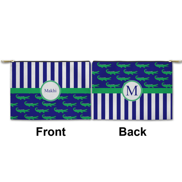 Alligators & Stripes Small Zipper Pouch Approval (Front and Back)