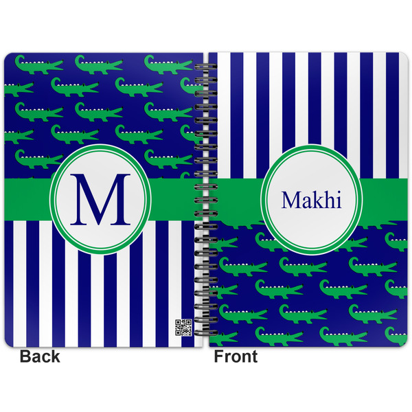 Alligators & Stripes Spiral Journal 7 x 10 - Apvl