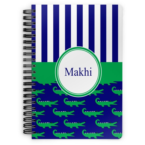 Custom Alligators & Stripes Spiral Notebook (Personalized)