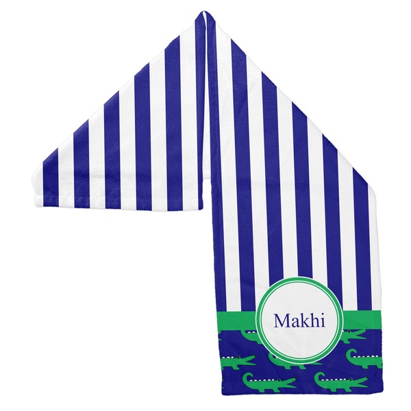 Alligators & Stripes Sports Towel Folded - Both Sides Showing