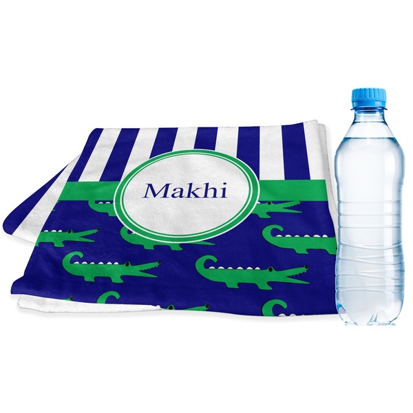 Custom Alligators & Stripes Sports & Fitness Towel (Personalized)