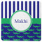Alligators & Stripes Square Rubber Backed Coaster (Personalized)