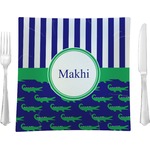 Alligators & Stripes Glass Square Lunch / Dinner Plate 9.5" (Personalized)