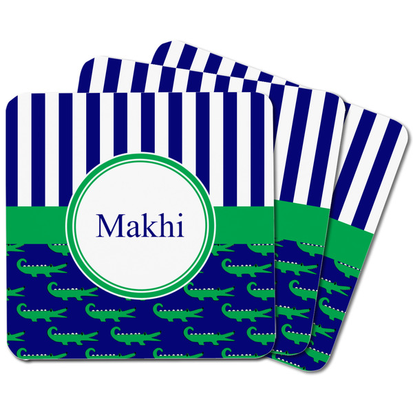 Alligators & Stripes Square Fridge Magnet - MAIN