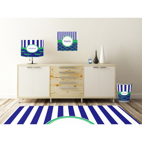 Alligators & Stripes Square Wall Decal Wooden Desk