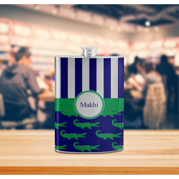 Alligators & Stripes Stainless Steel Flask - LIFESTYLE 2
