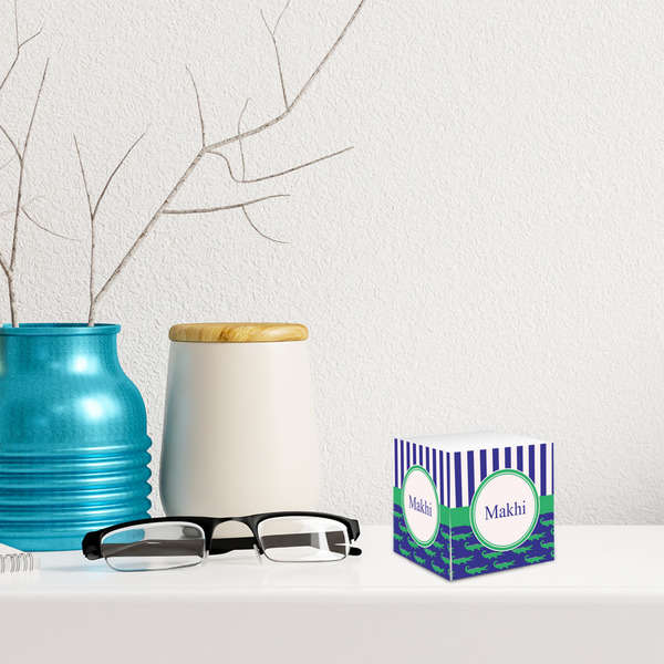 Alligators & Stripes Sticky Note Cube - LIFESTYLE