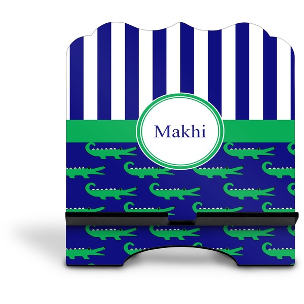 Alligators & Stripes Stylized Tablet Stand - Front without iPad
