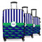 Alligators & Stripes 3 Piece Luggage Set - 20" Carry On, 24" Medium Checked, 28" Large Checked (Personalized)