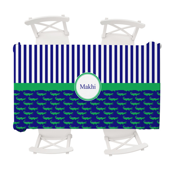 Custom Alligators & Stripes Tablecloth - 58"x102" (Personalized)