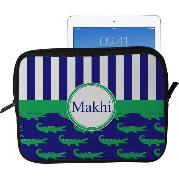 Custom Alligators & Stripes Tablet Case / Sleeve - Large (Personalized)
