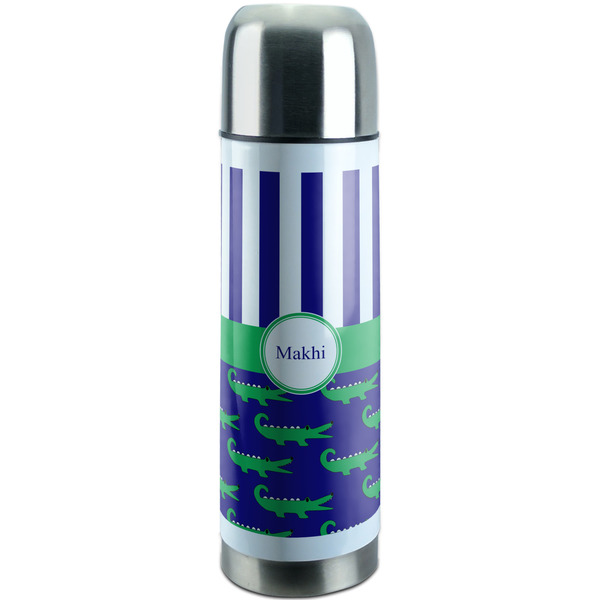 Custom Alligators & Stripes Stainless Steel Thermos (Personalized)