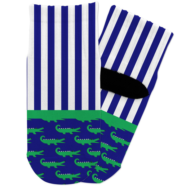 Custom Alligators & Stripes Toddler Ankle Socks