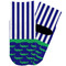 Alligators & Stripes Toddler Ankle Socks - Single Pair - Front and Back