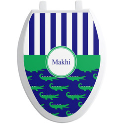 Alligators & Stripes Toilet Seat Decal - Elongated (Personalized)