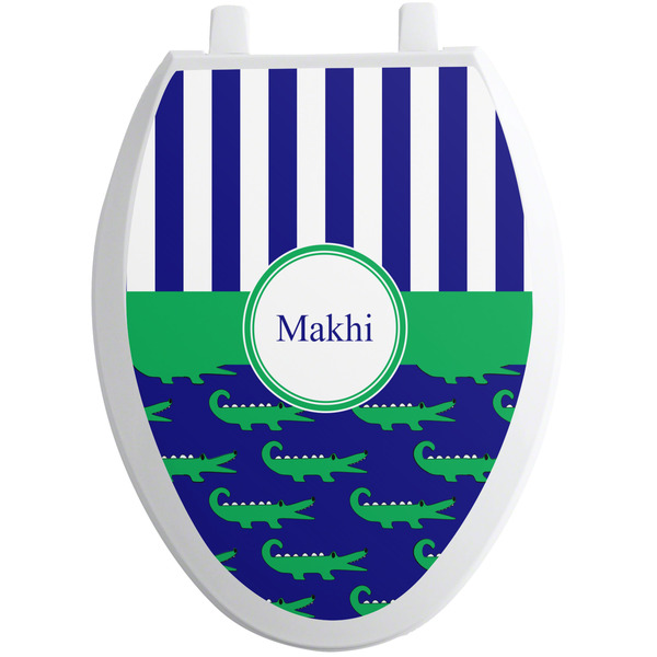 Alligators & Stripes  Toilet Seat Decal Elongated
