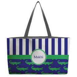 Alligators & Stripes Beach Totes Bag - w/ Black Handles (Personalized)