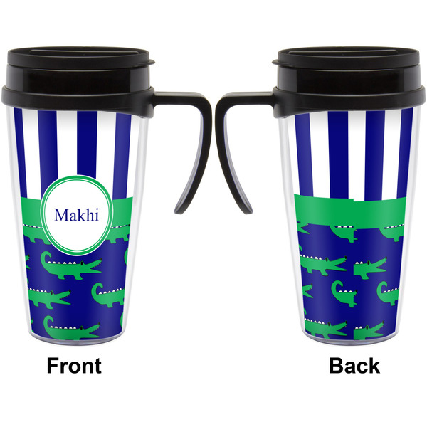 Alligators & Stripes Travel Mug with Black Handle - Approval