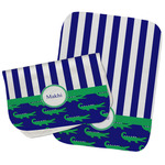 Alligators & Stripes Burp Cloths - Fleece - Set of 2 w/ Name or Text