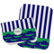 Alligators & Stripes Two Rectangle Burp Cloths - Open & Folded