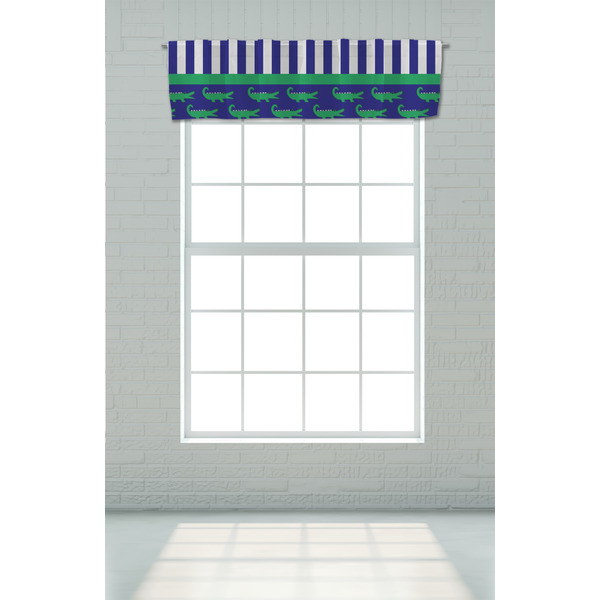Alligators & Stripes Valance - On window