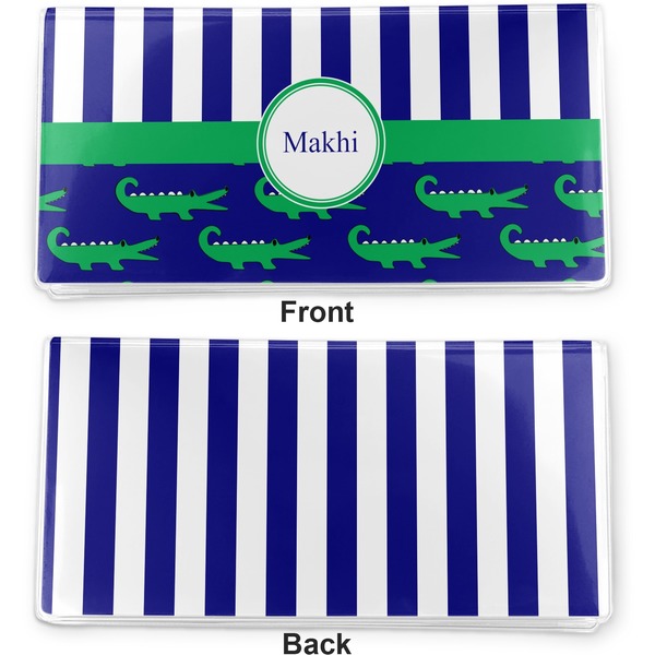 Alligators & Stripes Vinyl Check Book Cover - Front and Back