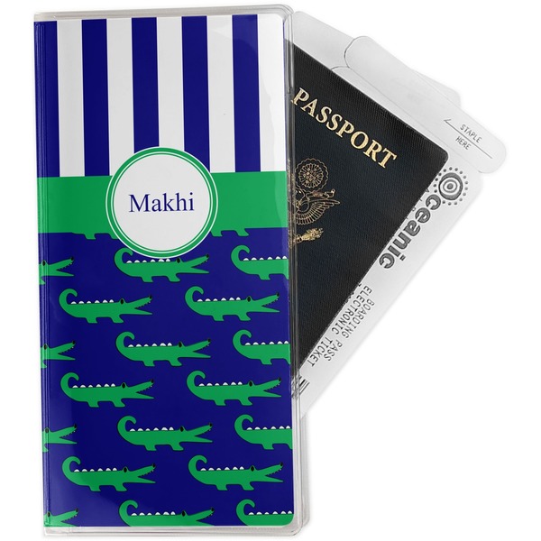 Custom Alligators & Stripes Travel Document Holder