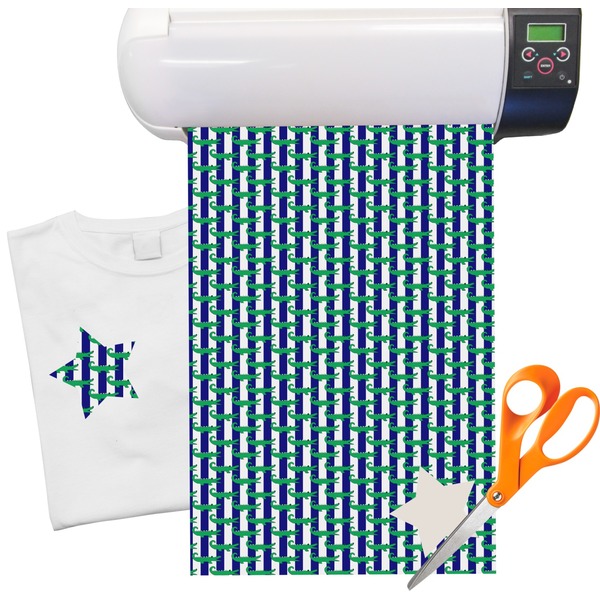 Custom Alligators & Stripes Heat Transfer Vinyl Sheet (12"x18")