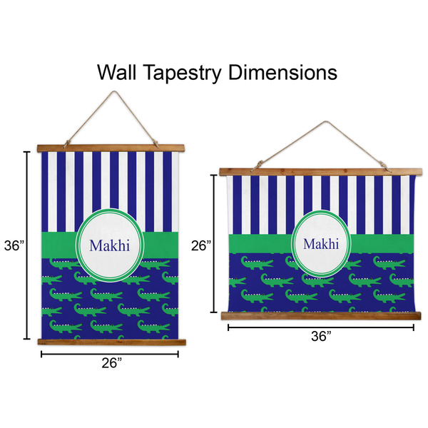 Alligators & Stripes Wall Hanging Tapestries - Parent/Sizing