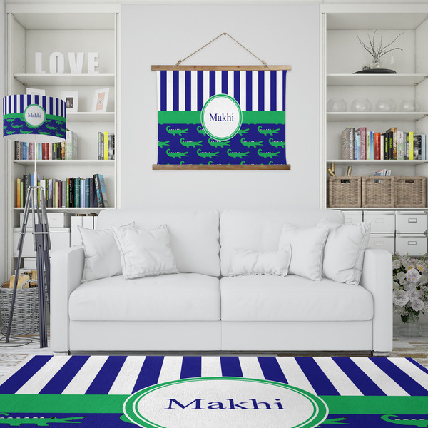 Alligators & Stripes Wall Hanging Tapestry - IN CONTEXT