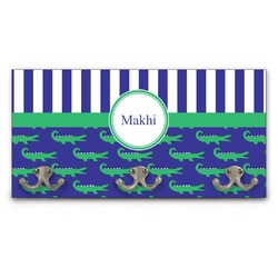 Alligators & Stripes Wall Mounted Coat Rack (Personalized)