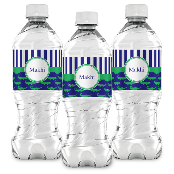 Alligators & Stripes Water Bottle Labels - Front View