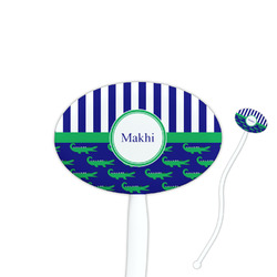 Alligators & Stripes Oval Plastic Stir Sticks (Personalized)