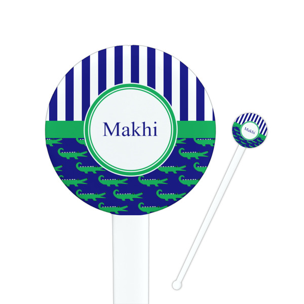 Custom Alligators & Stripes Round Plastic Stir Sticks (Personalized)