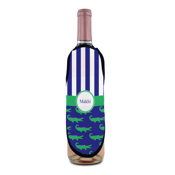 Alligators & Stripes Wine Bottle Apron - IN CONTEXT